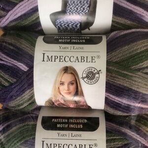 Impeccable Worsted Wt Yarn 3 Pack Varigated Purple/Green Knitting Crochet